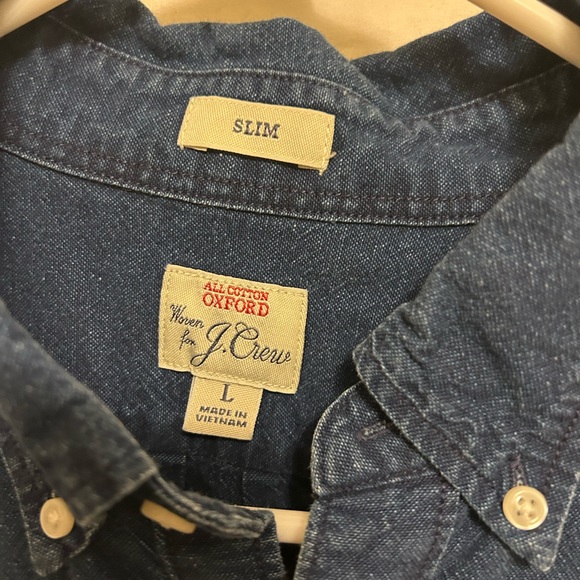 J. Crew Mens Denim Slim Button Down Shirt Size Large - Picture 7 of 7